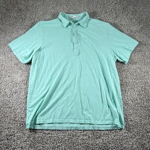Criquet‎ Shirt Mens XL Green Mint Polo Short Sleeve Cotton Soft Preppy Casual